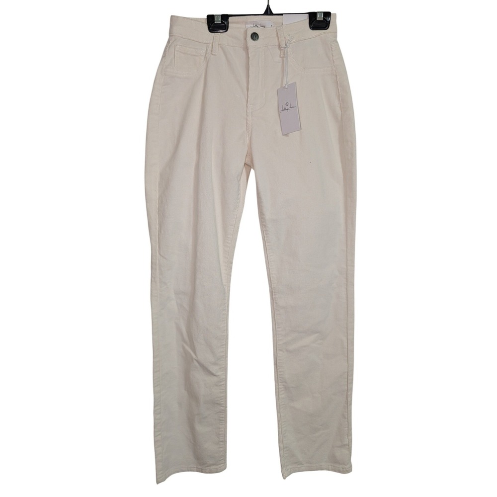 Jelly Jeans Corduroy Pants Women Size 3 Cream‎ NEW Straight Leg High Rise Ribbed